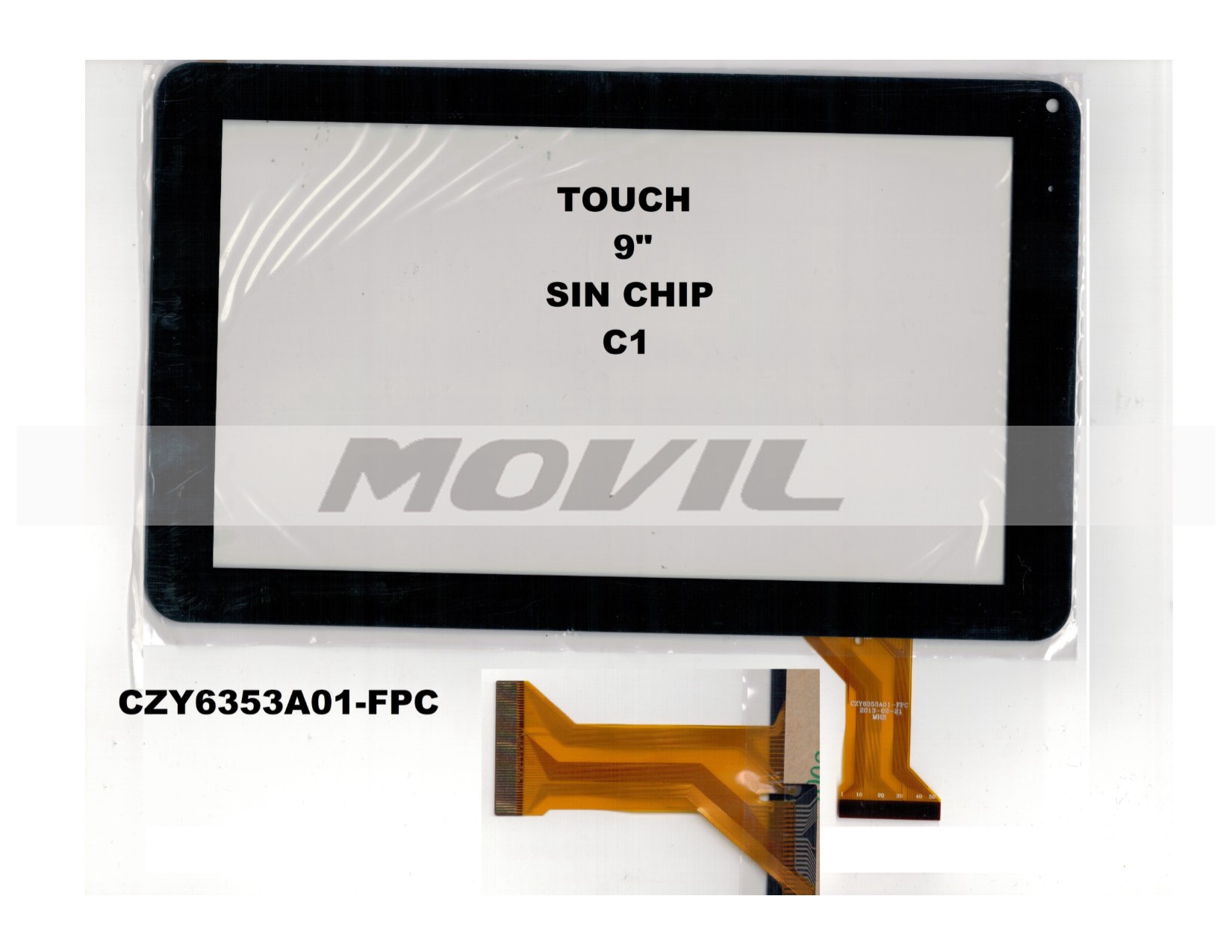 Touch tactil para tablet flex 9 inch SIN CHIP C1 CZY6353A01-FPC